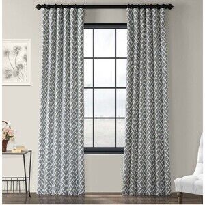 New Half Price Drapes Gray Martinique cotton Curtains 50” x 108" Two panels a5